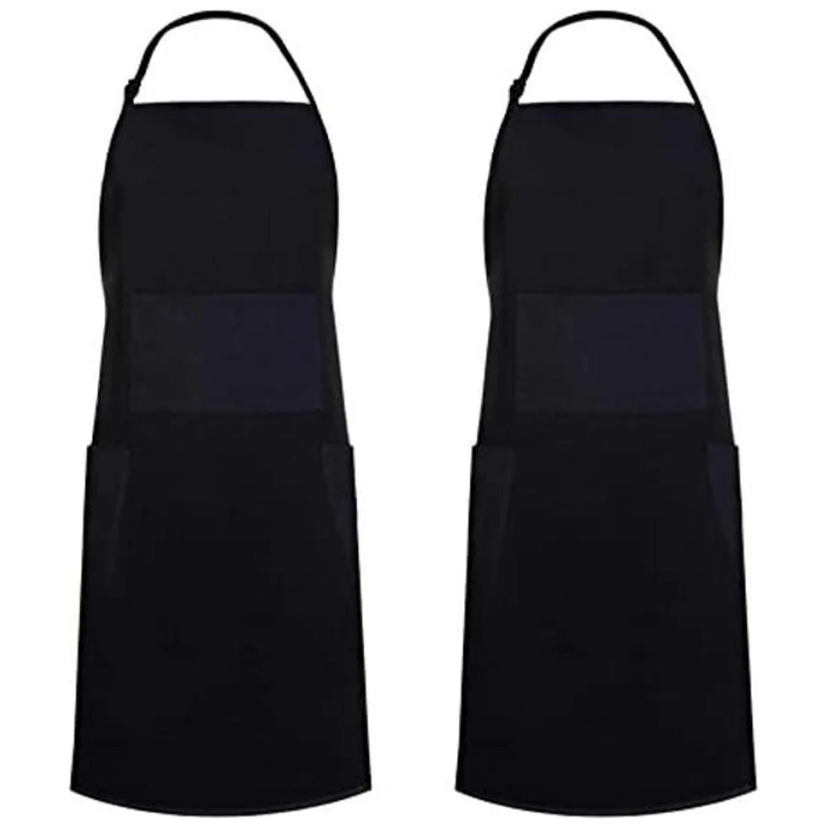 CONDA Delantales de babero 100 algodón color negro_1