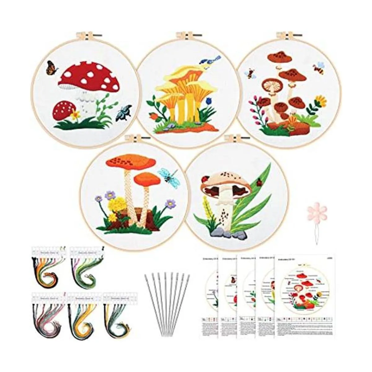 Juego de 5 juegos de bordado con patrones e instrucciones_1
