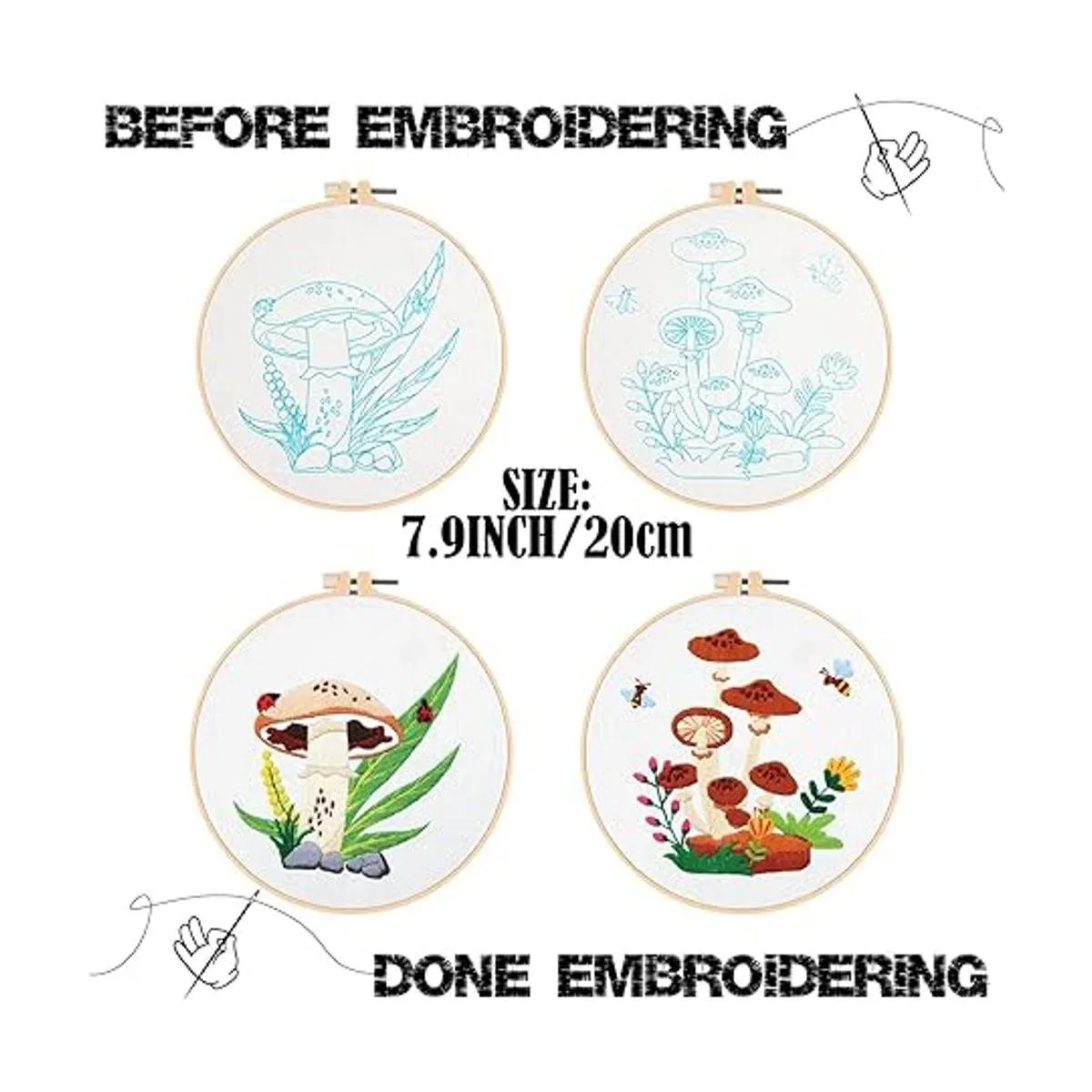 Juego de 5 juegos de bordado con patrones e instrucciones_3