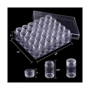 Coopay Juego de cajas de plástico con 30 tarros de_2