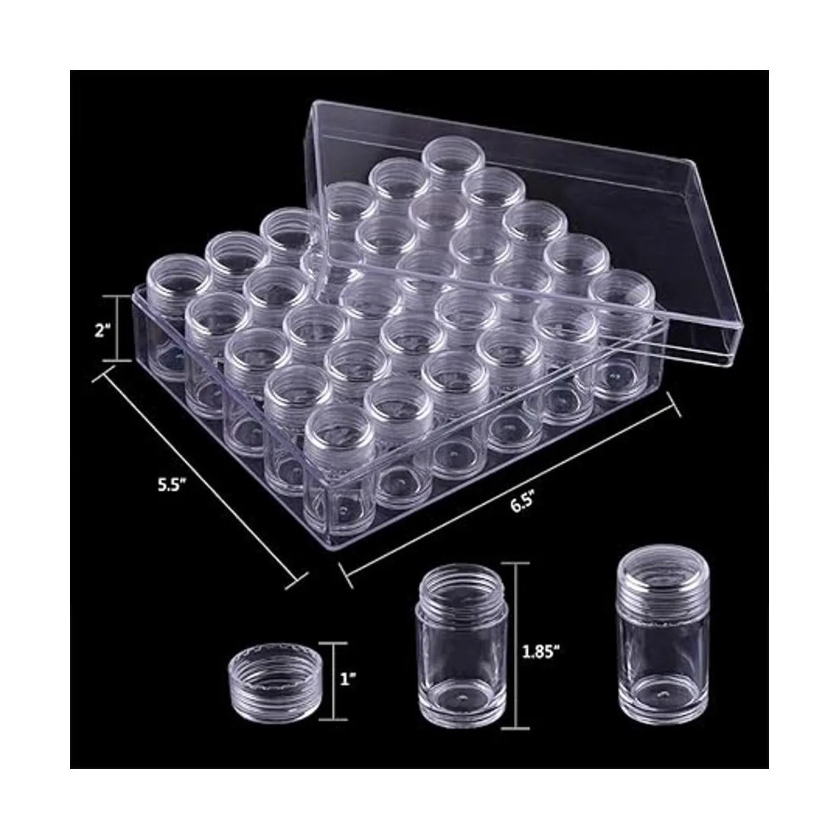 Coopay Juego de cajas de plástico con 30 tarros de_2