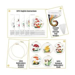 Juego de 5 juegos de bordado con patrones e instrucciones_2