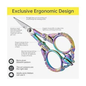 Tijeras de costura pequeñas bordadas Tijeras decorativas_4