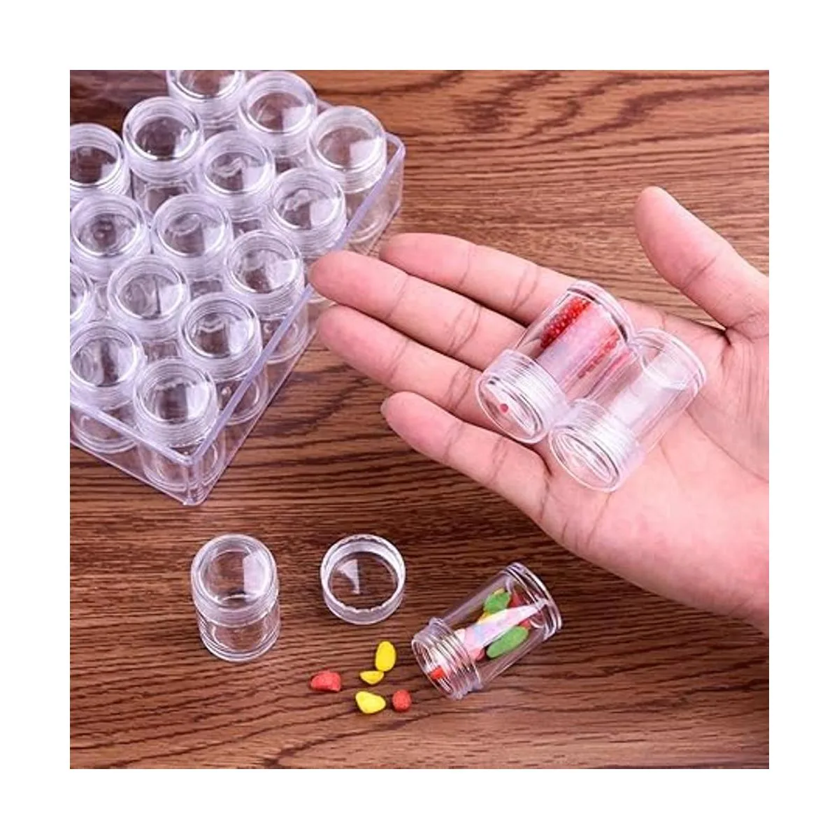 Coopay Juego de cajas de plástico con 30 tarros de_3