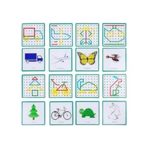 Geoboard de madera con bandas de goma juguete educativo_3