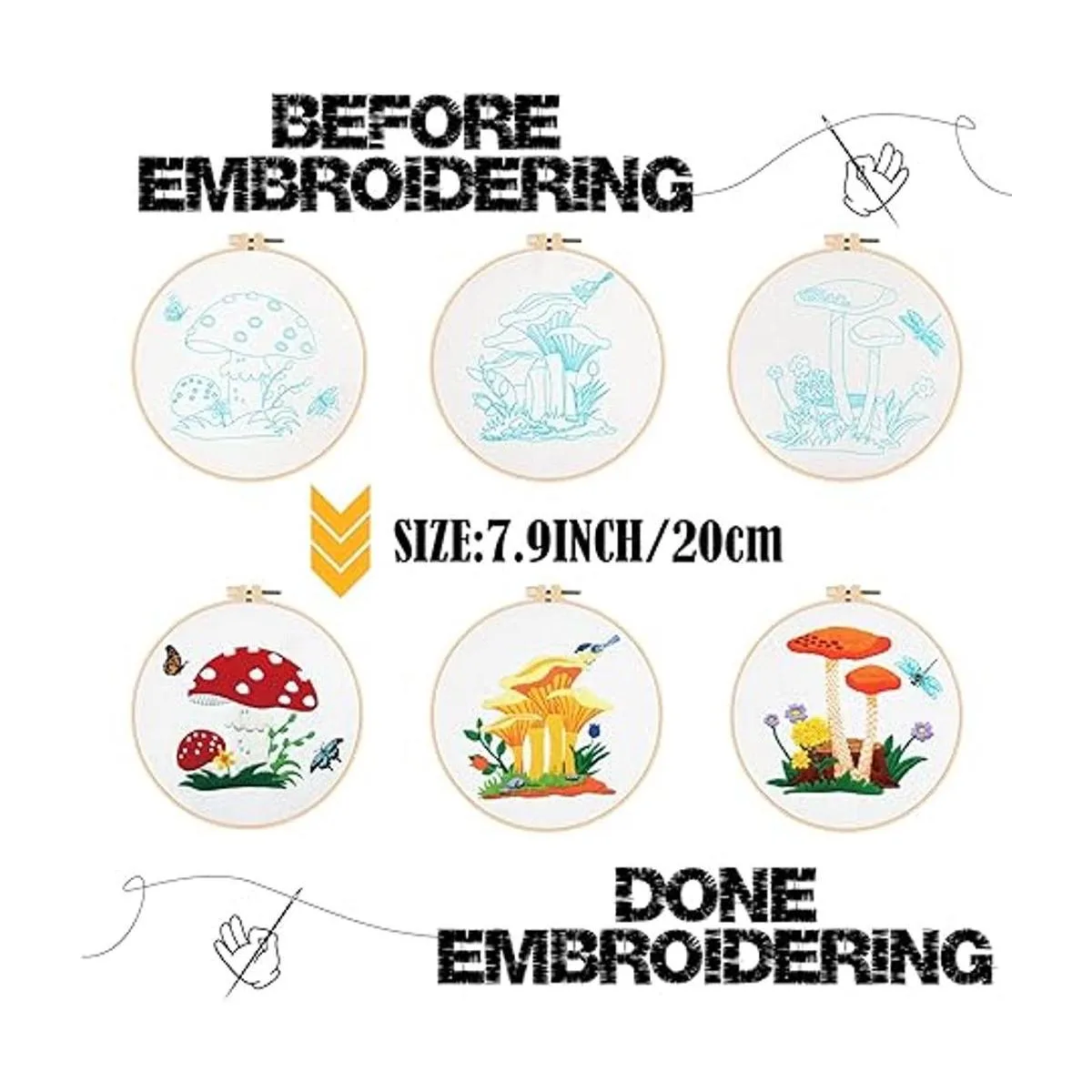 Juego de 5 juegos de bordado con patrones e instrucciones_4