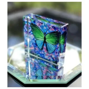 Mariposa de cristal para pisapapeles coleccionables_5