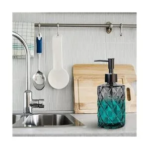 Juego de 2 dispensadores de jabón de vidrio para baño_4