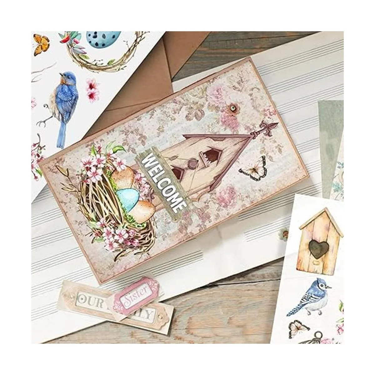 GSS Designs Calcomanías de flores vintage de 12 x 16_2