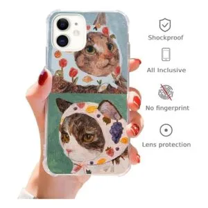 Cool Cat Funda para iPhone 11 bonita pintura de gato_2