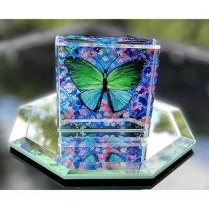 Mariposa de cristal para pisapapeles coleccionables_2