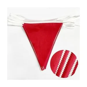 Banderín rojo de 32 pies con banderines de tela_2