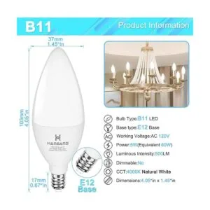 Bombillas LED E12 bombillas Hansang tipo B de 5 W_2