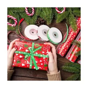 12 rollos de cinta de Navidad de 120 yardas de 38_4