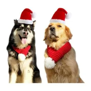 ANIAC Sombrero de Papá Noel con bufanda para niños gorro_6