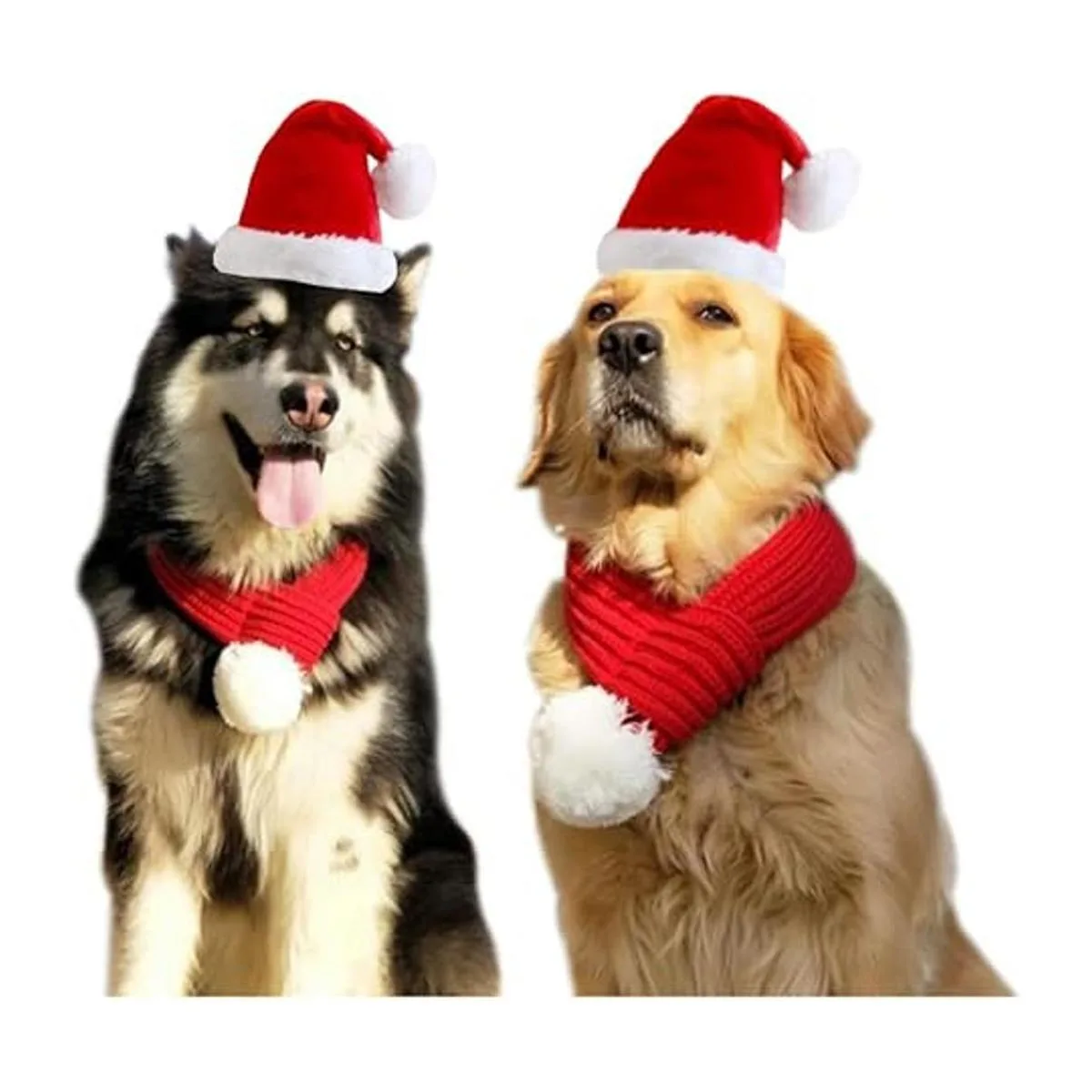 ANIAC Sombrero de Papá Noel con bufanda para niños gorro_6