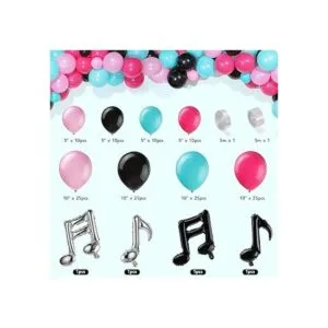 144 globos de música kit de guirnalda de globos de_2