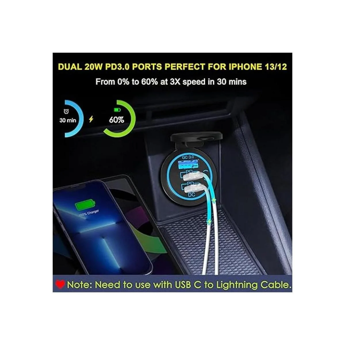 Enchufe de cargador USB C de 12 V enchufe USB C de 12 V_3