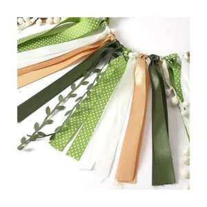 Greenery Guirnalda de cinta de oro marfil pancarta de_6