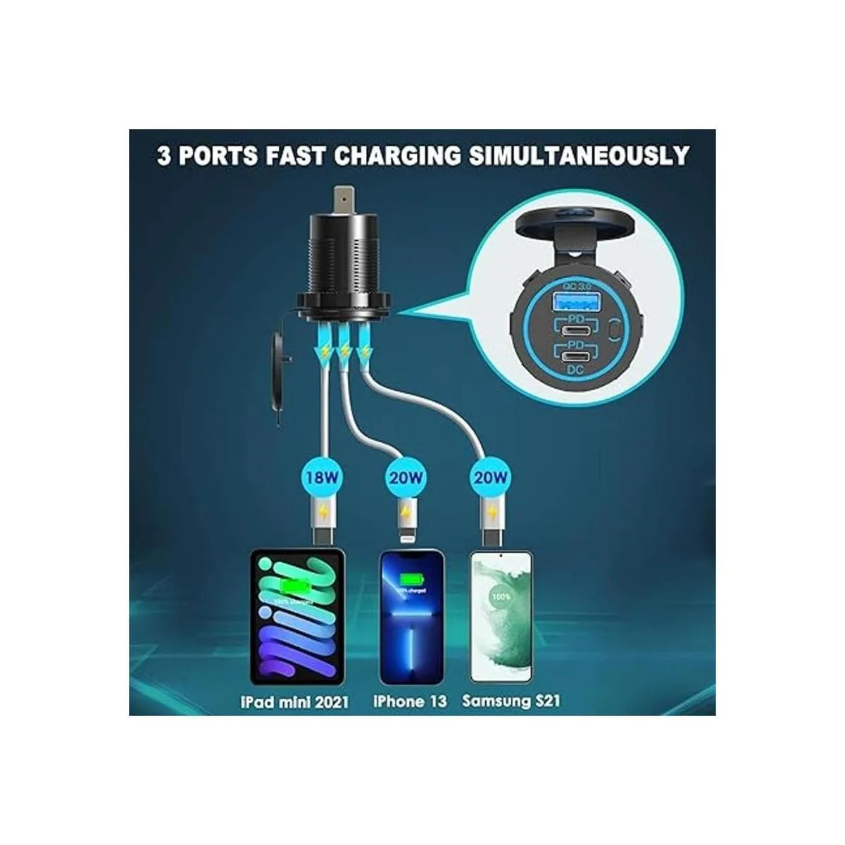 Enchufe de cargador USB C de 12 V enchufe USB C de 12 V_2