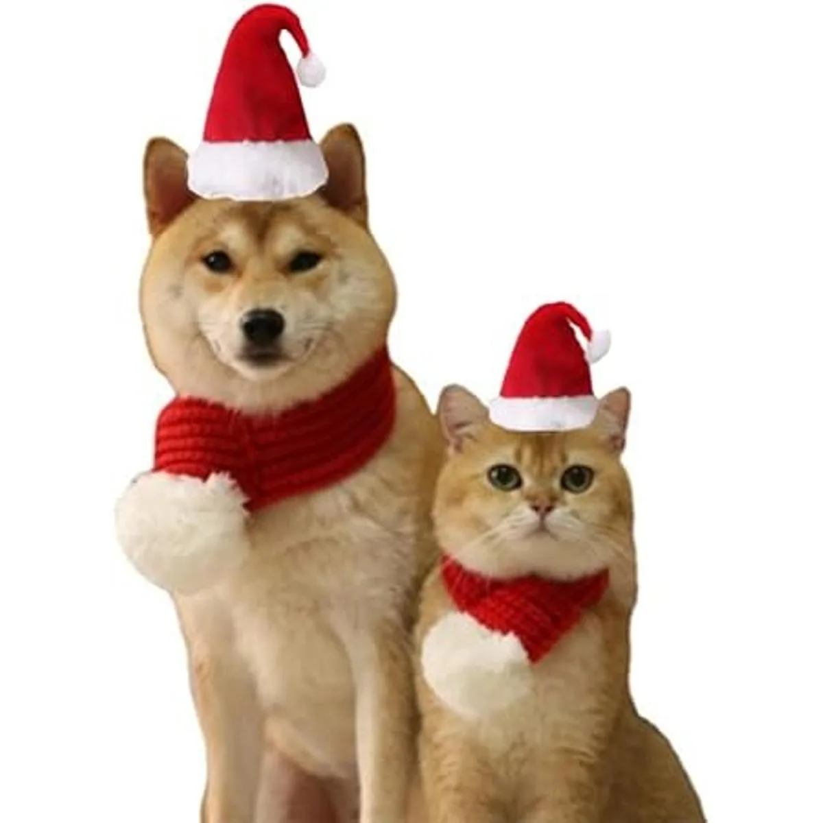 ANIAC Sombrero de Papá Noel con bufanda para niños gorro_7