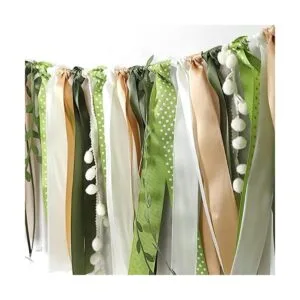 Greenery Guirnalda de cinta de oro marfil pancarta de_7