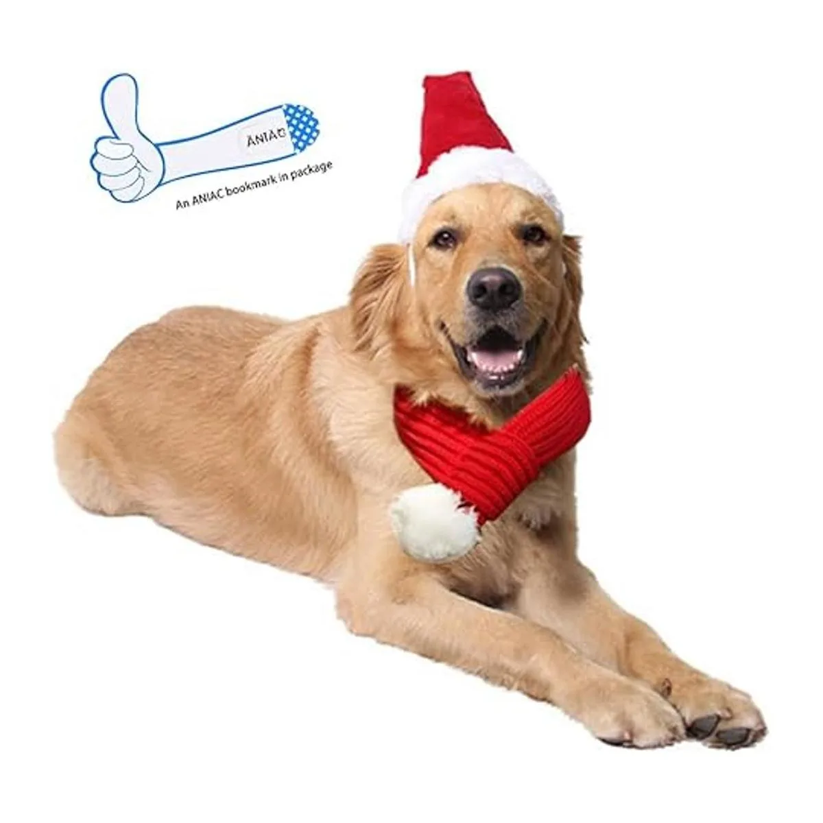 ANIAC Sombrero de Papá Noel con bufanda para niños gorro_2