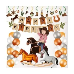 60 piezas de decoración de fiesta de cumpleaños de vaquero_6