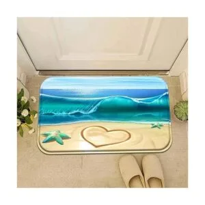 Alfombra de baño con diseño de amor en la playa alfombra_2