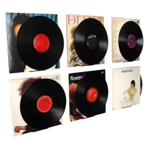 Estante de vinilo negro 6 unidades soporte de pared_3