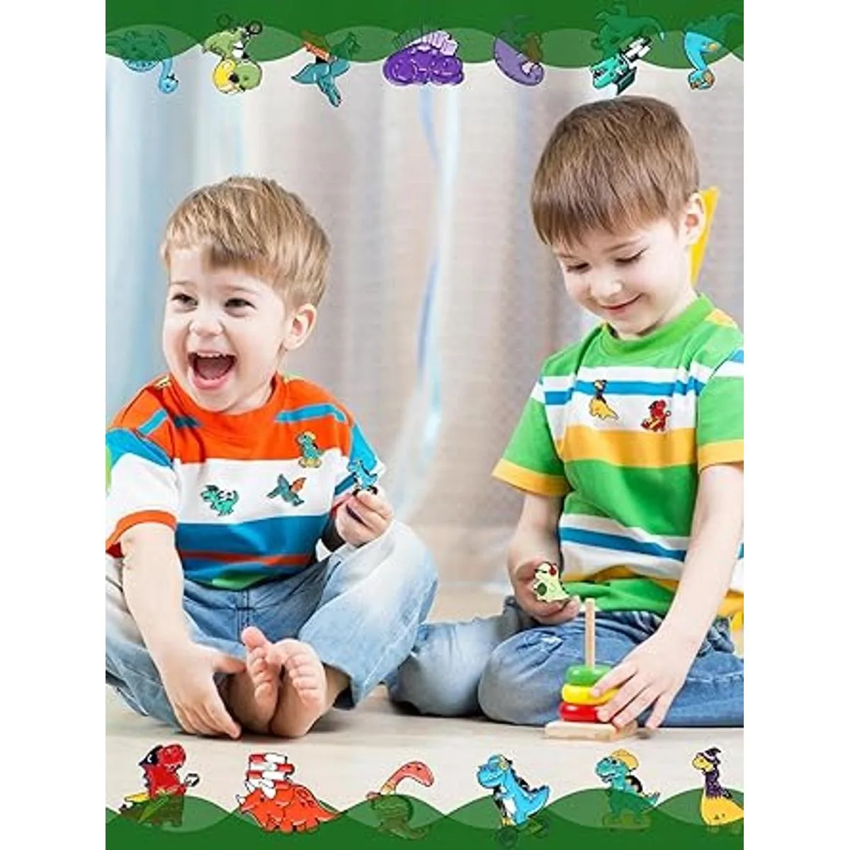 Juego de 20 broches de esmalte con diseño de dinosaurio_5