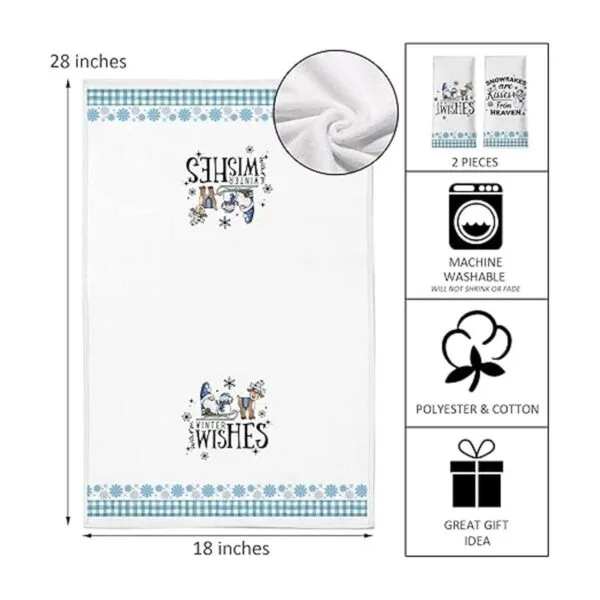 Seliem Winter Wishes Toalla de cocina con diseño de gnomo_3