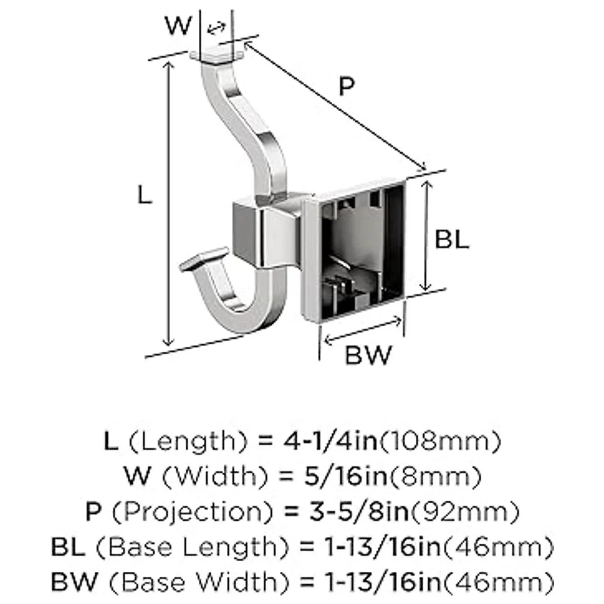 Amerock Gancho de bata individual Cromo Mulholland_6