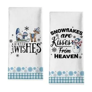 Seliem Winter Wishes Toalla de cocina con diseño de gnomo_1