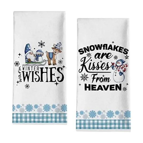Seliem Winter Wishes Toalla de cocina con diseño de gnomo_1