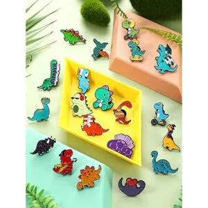 Juego de 20 broches de esmalte con diseño de dinosaurio_2