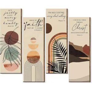 4 piezas de versículos de la Biblia para pared decoración_1