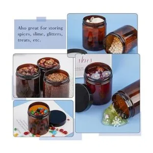 Qeirudu Tarros de plástico ámbar de 8 onzas con tapas y_7