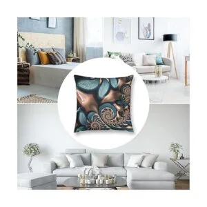 Akame Funda de almohada con espirales fractales de color_7