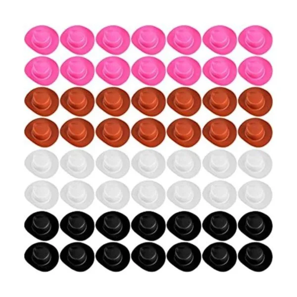 60 piezas de plástico mini sombreros de vaquero_1