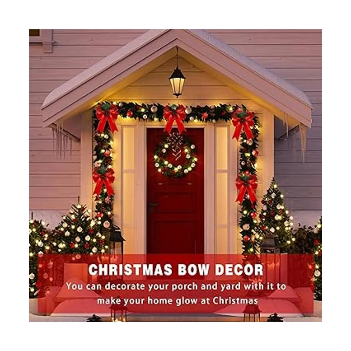 6 piezas de lazo de Navidad a cuadros con cono de pino_3