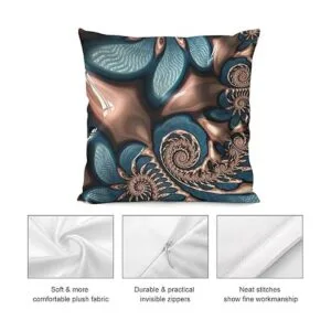 Akame Funda de almohada con espirales fractales de color_4