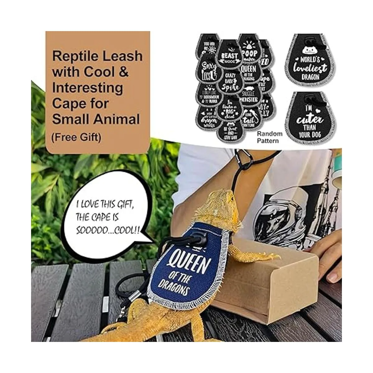 Juego de cama de reptiles con correa de lagarto arnés de_6