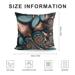 Akame Funda de almohada con espirales fractales de color_2