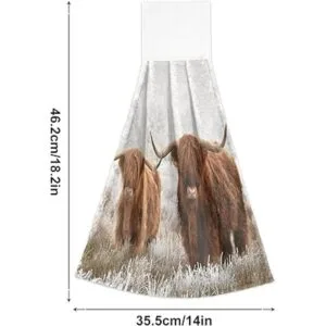 Toalla de mano de cocina de vaca escocesa 2 piezas súper_2