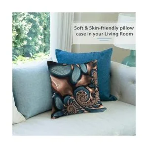 Akame Funda de almohada con espirales fractales de color_3