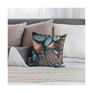 Akame Funda de almohada con espirales fractales de color_5