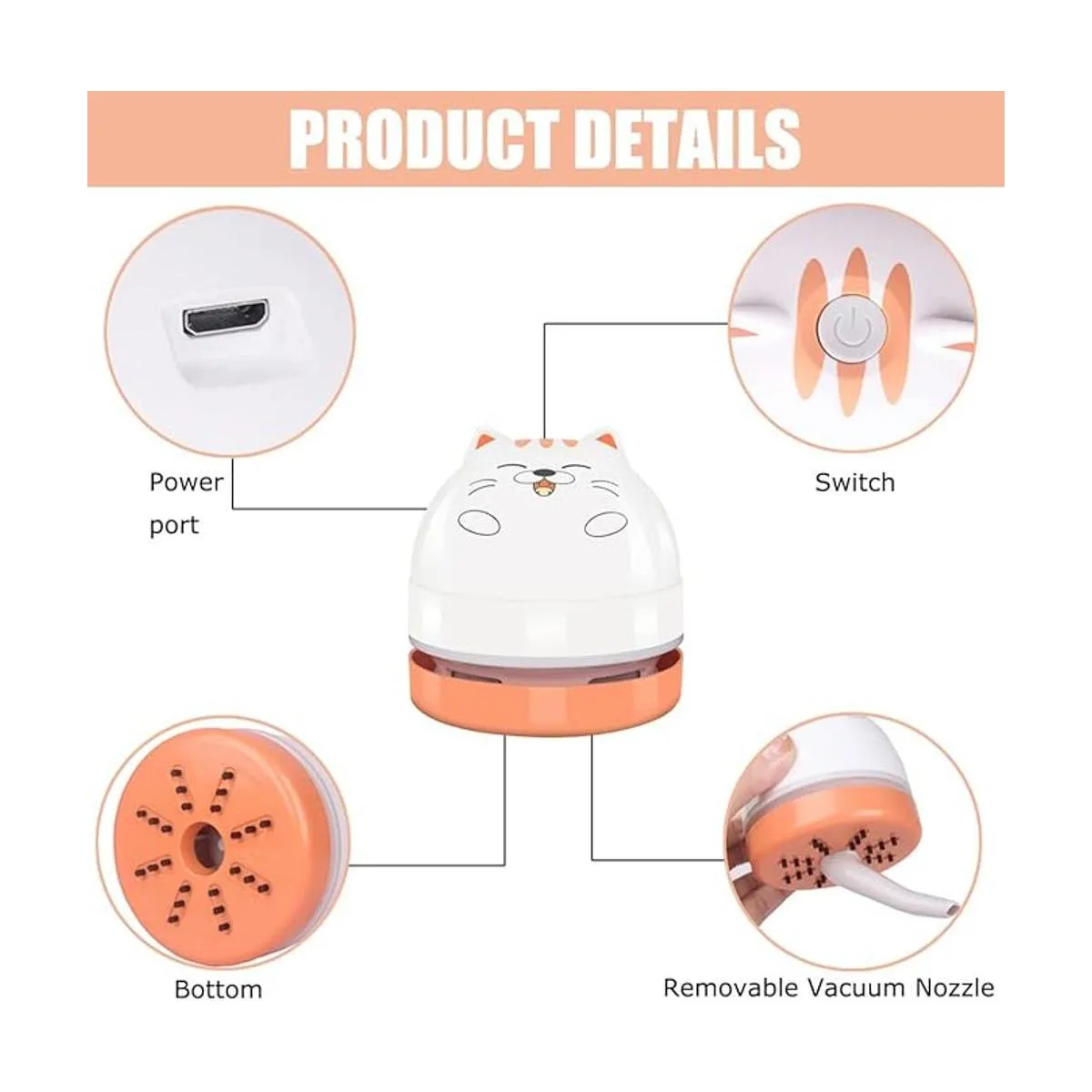 Mini aspiradora de escritorio aspiradora USB portátil_2