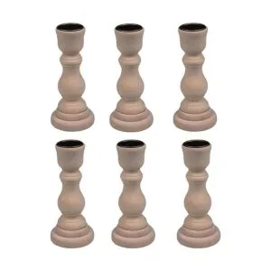 Candelabros de madera sin terminar de 4 pulgadas de alto_1