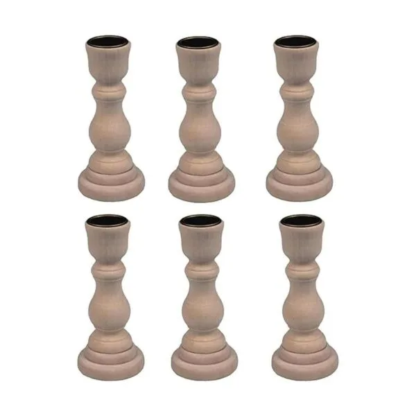 Candelabros de madera sin terminar de 4 pulgadas de alto_1